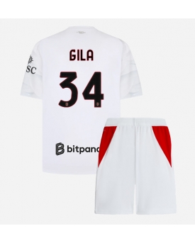 Billige Fotballdrakt AC Milan Mario Gila #34 Replika Bortedraktsett Barn 2026-27 Kortermet (med bukser)